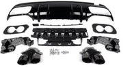 Achterdiffuser - Voor Mercedes C-Klasse W205 Sedan AMG C43 (2014-2021) - Zwart - Ronde Uitlaat Tips - Auto Accessoires