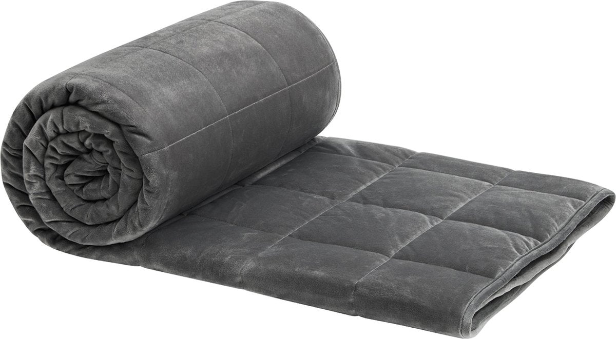 Happyment Verzwaringsdeken 11KG - Grijs - Zwaartedeken - Weighted blanket - Verzwaarde deken - Volwassenen - 150x200cm