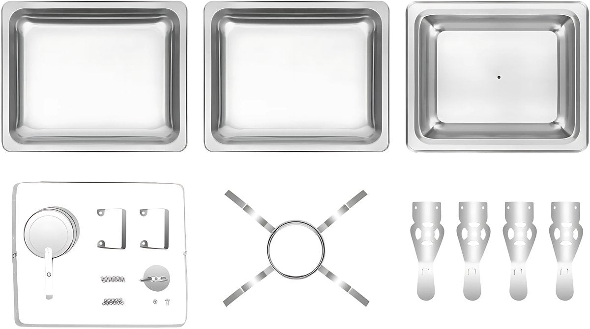 Buffetverwarmer - Chafing dish - Buffetwarmer - Warmhoudplaat - Warmhoudbakken - Voor Catering en Buffetserveren