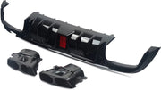 Diffuser Lip Notrix - Achterdiffuser Lip met Uitlaat Tips - Auto Accessoires - Voor Mercedes W205 C300/C63/C43 AMG (2015-2018)