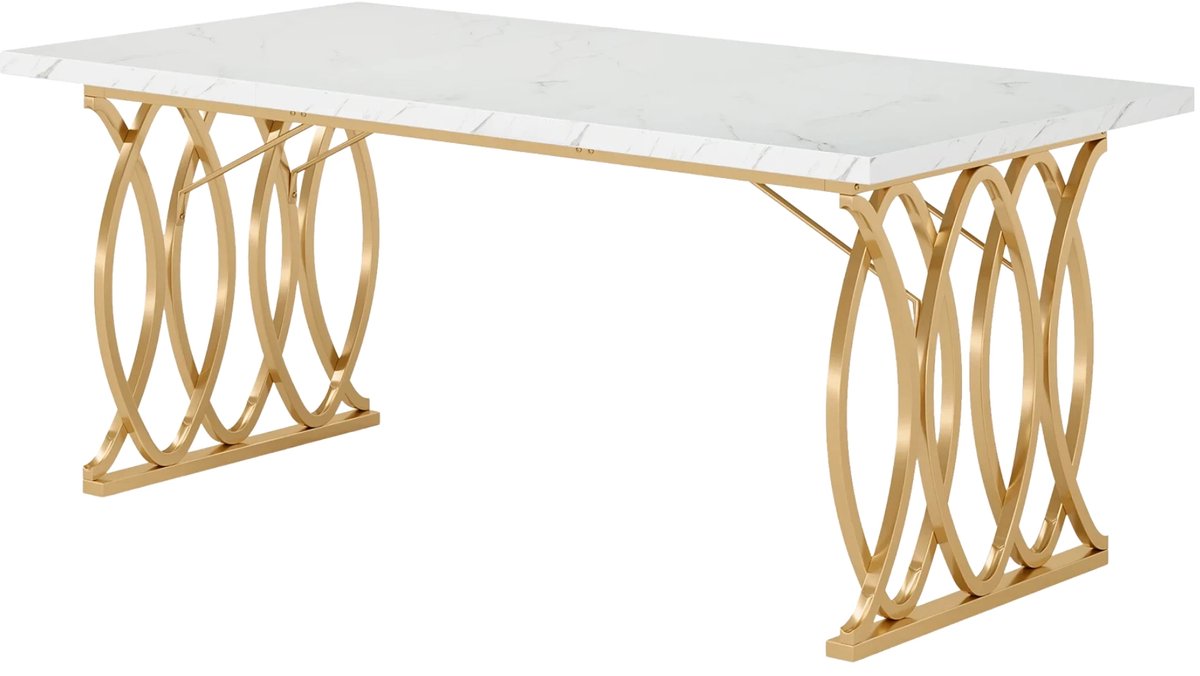 Bureau Velano - Modern 180cm - Marmerlook Computerbureau - Voor Werk of Thuis