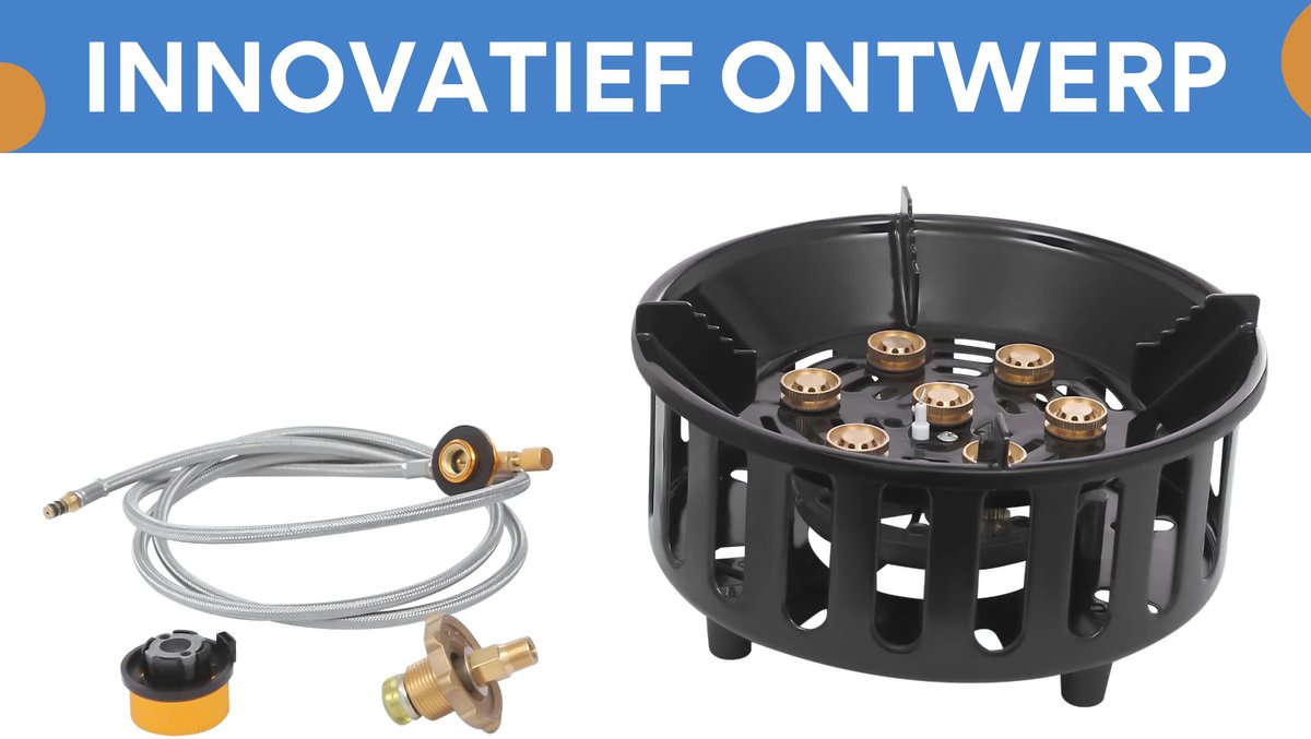 Camping kooktoestel - Campingaz - Gasfornuis - Buitenbrander - Voor Picknick, Frituren & Stomen - Met 3 Adapters - Inclusief Opbergtas