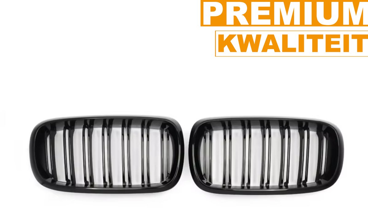 Grille - Voor BMW X5/X6 F15/F16 F85/F86 2014-2017 - Auto accessoires - Niergrille - Gloss Zwart - Dubbele lijn