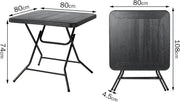 Klaptafel Valora - Kampeertafel - Picknicktafel - Balkontafel - Tuintafel - Met Stalen Frame - Ideaal voor Feest, Keuken en Woonkamer - 80x80x74 cm
