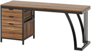 Computerbureau - Bureau met lades - Werktafel - Voor studeren of werken - 3 lades - Walnut