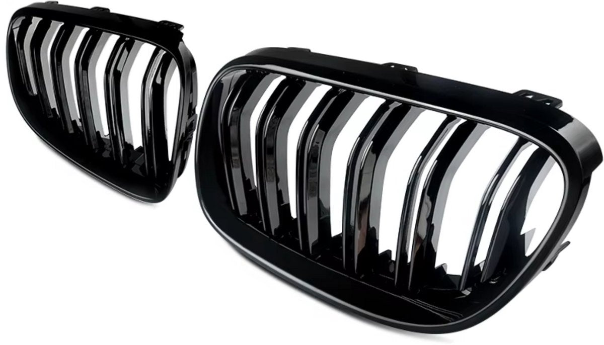 Grille - Voor BMW E92/E93 2dr LCI - Auto accessoires - Niergrille - Dubbelsteg - Gloss Zwart