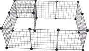 Happyment Dierenren Lodo - Extra hoog - Knaagdierenren Ren - Verstelbaar - Konijnenren - Kippenren - Puppyren - Kattenren - Zwart - 145x75x35