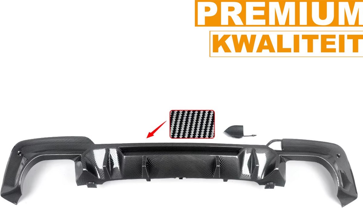 Diffuser Ravon - Achterbumper - Voor BMW X3 G01 M40i (2018-2021) - Prestaties ABS - Carbon Look - Achterlip - Auto accessoires