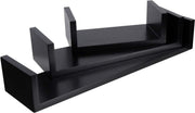 Happyment Zwevende Boekenplank - Wandplank voor tegen de muur - Set van 3 - Wandplanken - Wandrek - Fotoplank kinderkamer - Zwart - Hout MDF
