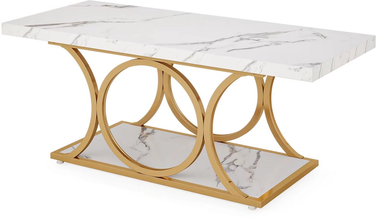 Luxe Salontafel Elvya - Rechthoekig - Modern - Voor woonkamer - Bijzettafel - 120cm - Bruin