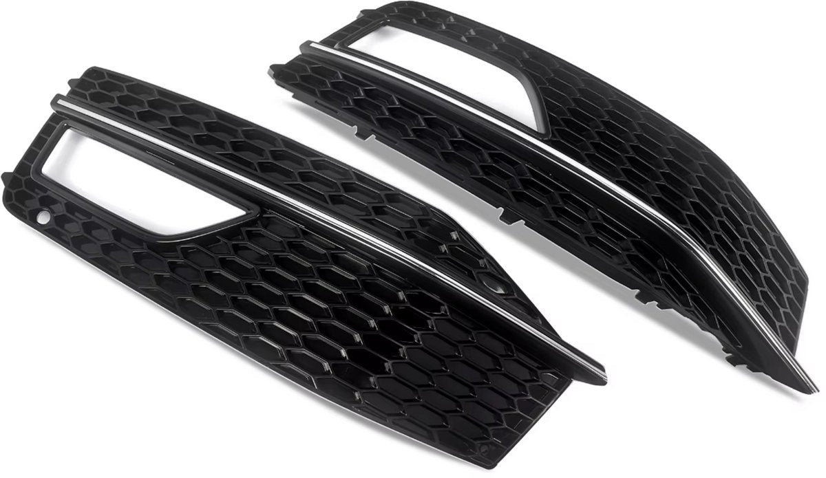 Voorbumper - Voor Audi A4 B8.5 S-Line/S4 2012-2015 - Auto accessoires - Mistlichtgrille - Honingraat stijl - Gloss Zwart