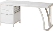 Computerbureau - Bureau met lades - Werktafel - Voor studeren of werken - 3 lades - Wit