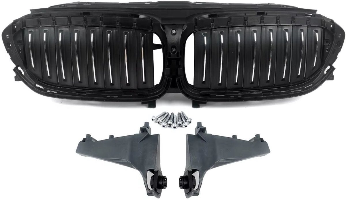 Voorbumper Grille Deluxe - Voor BMW 5 Serie G30/G31 (2017-2020) - Actieve Luchtluik - BLK + Chroom - Auto accessoires