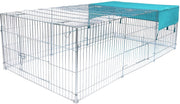 Happyment Luxe Dierenren Diva XL - Ren - Kippenren - Puppyren - Kattenren - Konijnenren - Knaagdierenren - Hondenbench - Zilver - 216 x 116 x 65 cm