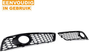 Mistlamp Covers Straton - Honingraat Zwart - Voor Audi A3 8P (2009-2012) - Voorbumper Accessoire