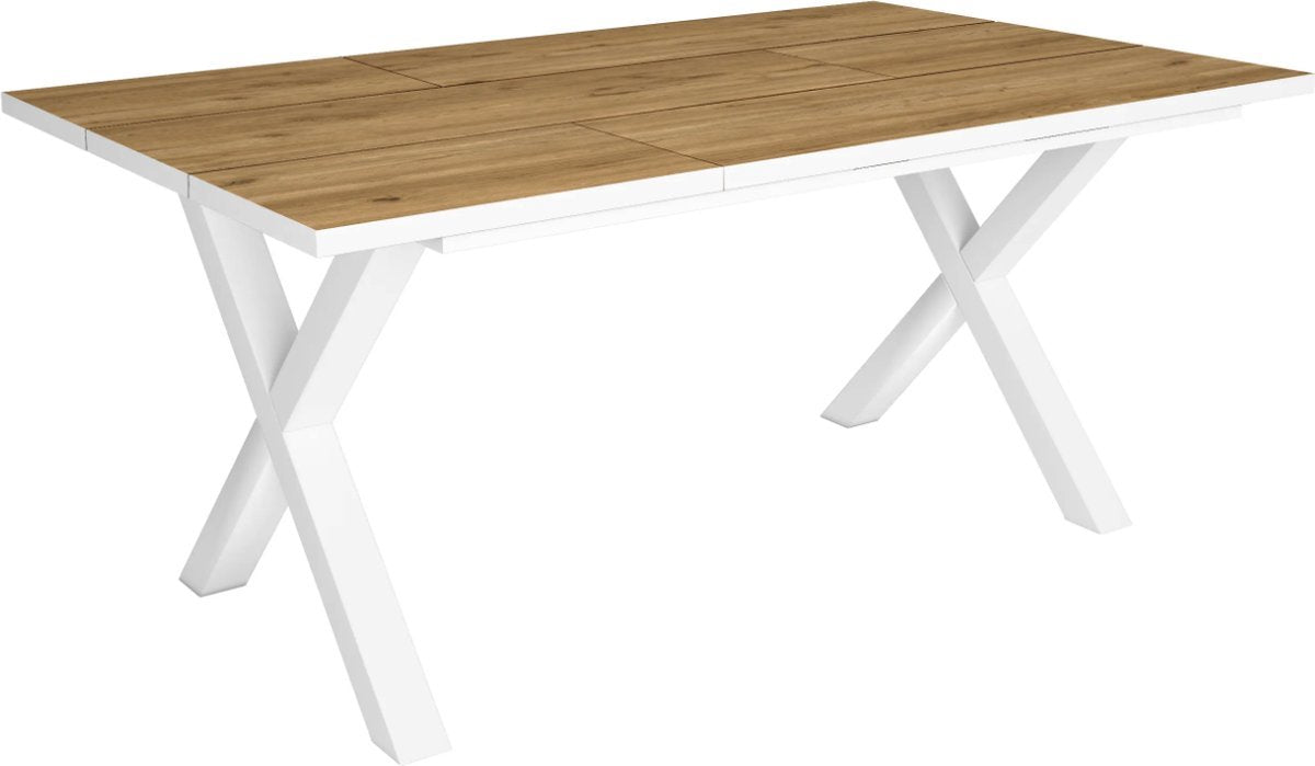 Eetkamertafel - Rechthoek - 4-6 personen - Massief hout - X poten - 170x90x75cm