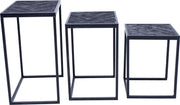 Happyment Bijzettafel deluxe - Set van 3 - Industrieel - Laptoptafel - Ontbijt - Bed - Rond - Zwart