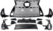 Grillekit Veltrix - Voorgrille - Gloss Zwart - Voor Lexus IS250/IS350 F Sport (2017-2022) - Boven & Onder - Auto Accessoires