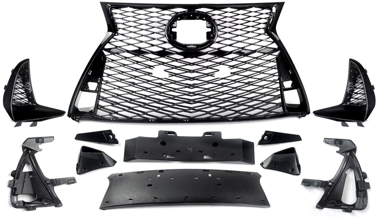 Voorgrille - Gloss Zwart - Voor Lexus IS250/IS350 F Sport (2017-2022) - Boven & Onder - Auto Accessoires
