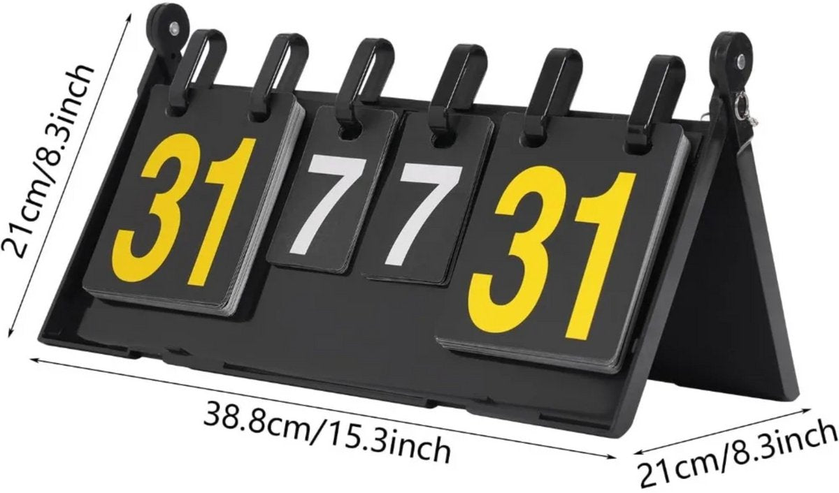 Sport Scorebord - Voor badminton, volleybal, tafeltennis, voetbal en boksen - Competitie sportscorebord - Draagbaar