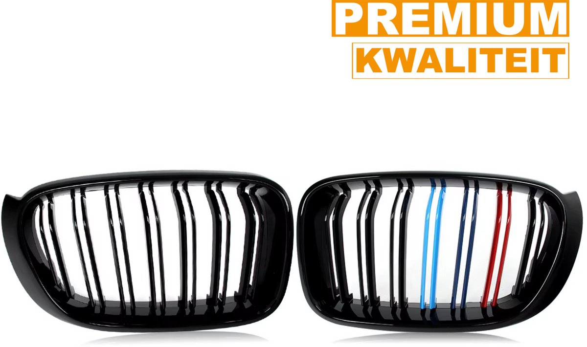 Voorbumper - Voor BMW F30/F31 3-Serie 2012-2018 - Auto accessoires - Niergrille - M-Kleur - Dual line - Gloss Zwart