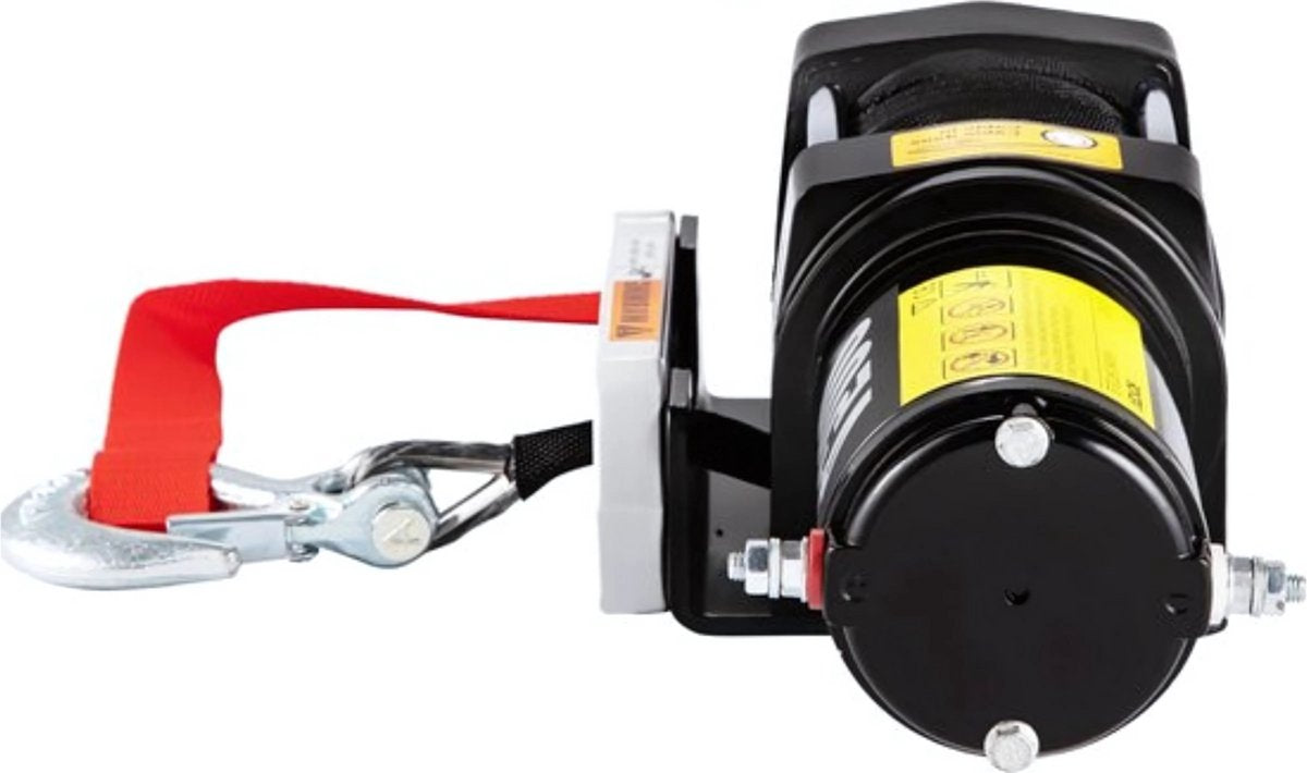 Elektrische Lier PRO - Takel - Hijskraan - 2040kg Power Winch - 12V DC Truck Lier - Synthetisch Touw 12,5M - Draadloze Afstandsbediening - Kabeltakel