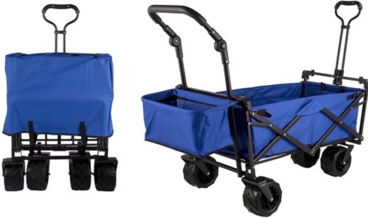 Opvouwbare bolderkar - Kinderenvervoer - Zwart - 220L - 150KG