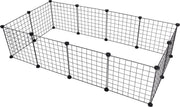 Happyment Dierenren Lodo - Extra hoog - Knaagdierenren Ren - Verstelbaar - Konijnenren - Kippenren - Puppyren - Kattenren - Zwart - 145x75x35