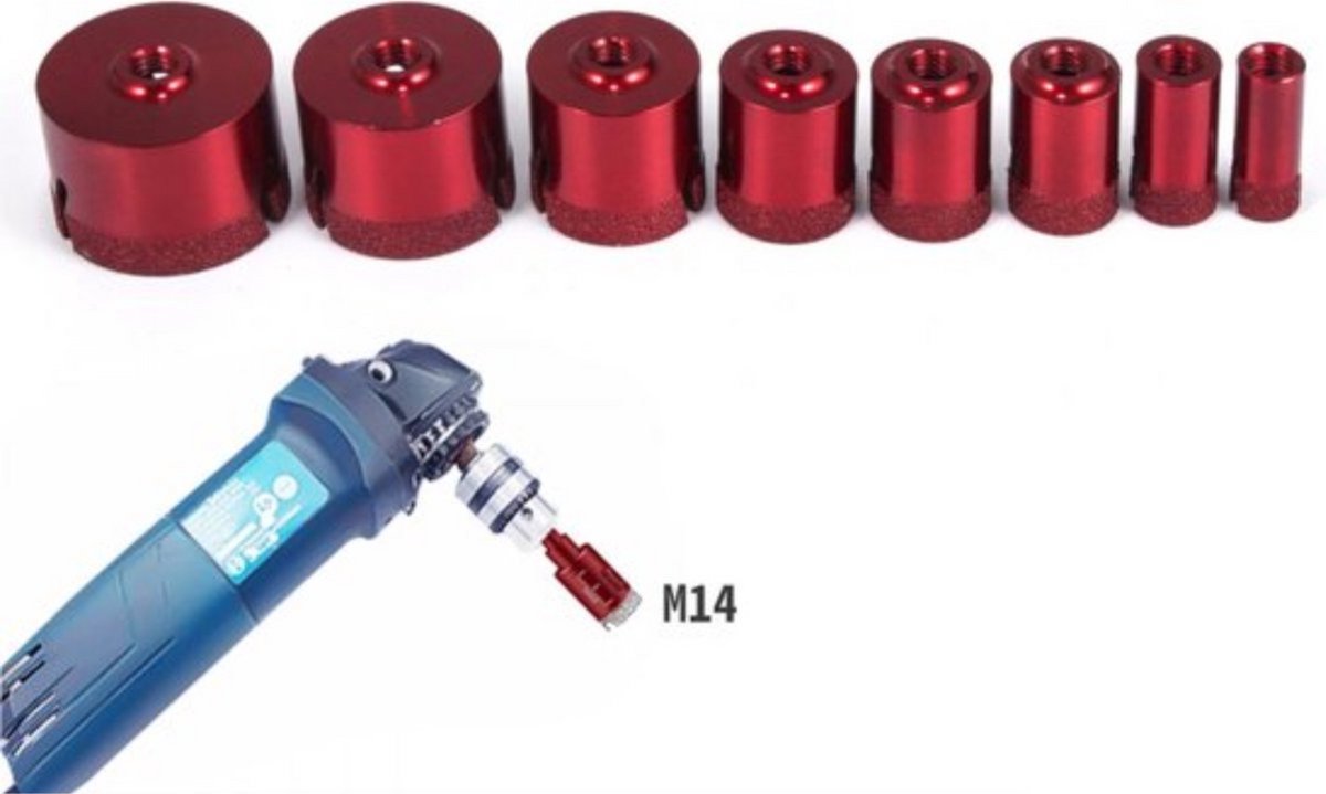 Diamant Gatenzaagset PRO - Dozenboor- Gatenboor - 8 Stuks - 20-68 mm - Vacuüm Gesoldeerd - Voor Keramiek