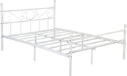 Happyment Metalen bedframe - 140 x 200cm - Incl. lattenbodem - Twijfelaar - 2 persoons - Wit