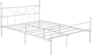 Metalen Bedframe - Twijfelaar - Incl. lattenbodem - 140x200cm - Wit