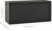 Happyment Tuinkussenbox XL - Opbergbox - Waterdicht - Met deksel - Brown - Voor binnen & buiten - Tuinbox - 280L - 117CM