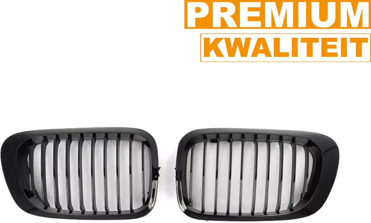 Voorbumper grille deluxe - Voor BMW E46 (1999-2003) 320i/323i/325i/328i/M3 (2000-2007) - Gloss Black - Racing Grills - Auto accessoires