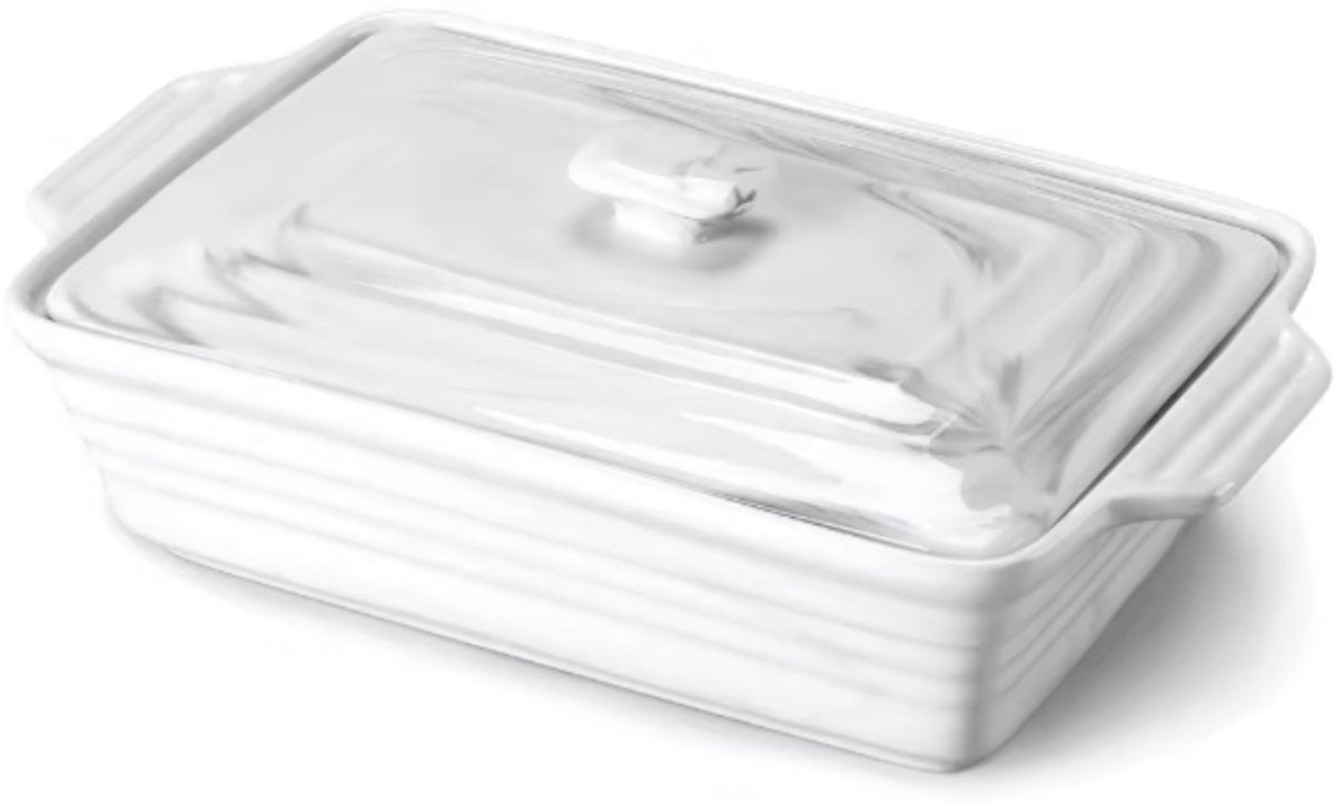 Monarchial Bordenset – Rechthoekige schaal – 2700ML – Marmer Look – Lasagne – Braadslede