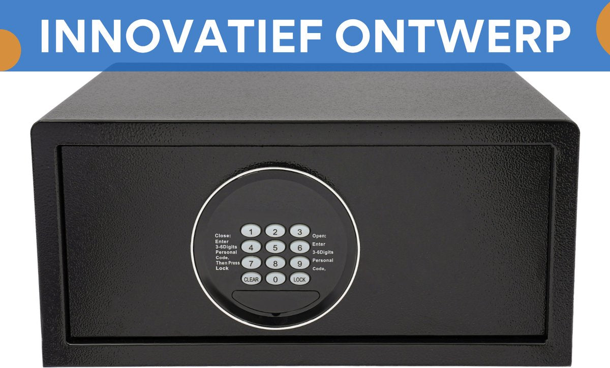 Kluis - Met Cijferslot - Brandwerend - Voor Thuis, Slaapkamer en Kantoor - 30L Beveiligingsbox - Zwart