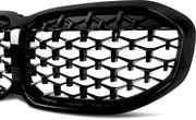 Voorbumper grille Hexa - Voor BMW 1 Serie F40 (2020+) - Diamant Stijl - Gloss Black - Auto accessoires