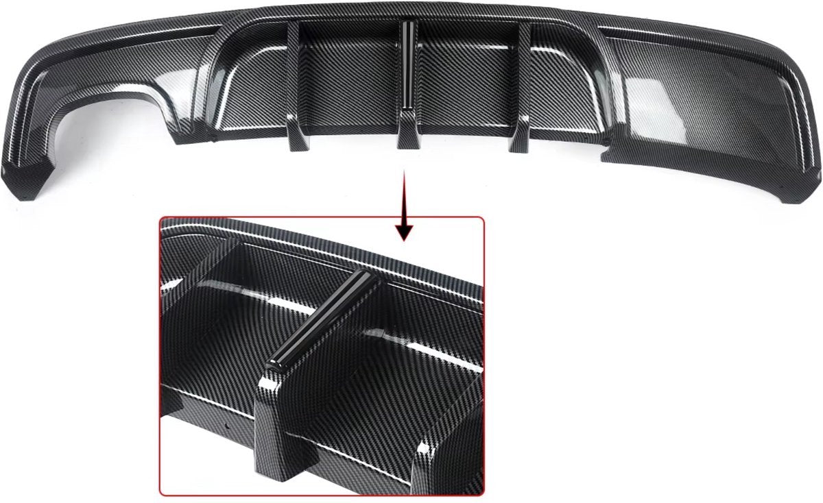 Diffuser Kit Dravon - Achterdiffuser Bumper Deluxe - Voor BMW 1 Serie E82 Coupe 135i M Sport - Carbon Look F1 Stijl - Auto accessoires