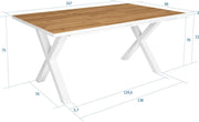 Eetkamertafel - Rechthoek - 4-6 personen - Massief hout - X poten - 170x90x75cm