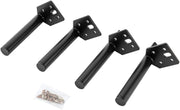 Set van 4 Meubelpoten - Meubelvoeten - Meubelpootjes - Voor Bank, Tafel, Tv-meubel en Bed - Rechte Poten -Zwart - Metaal - 15 cm Hoog