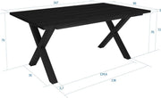 Bolt Edge Eettafel - X Poot - Massief Hout - 170x90x75cm - 4-6 Personen - Premium