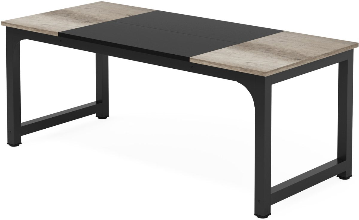 Bureau - Computerbureau - Lange bureau - Vergadertafel - Voor thuis of kantoor - Grijs