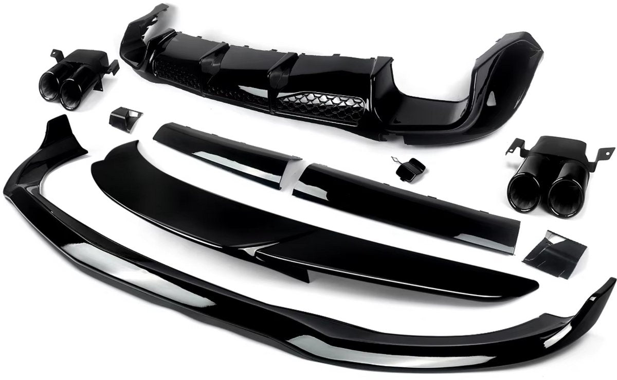 Voorlip Diffuser Spoiler - BS Stijl - Gloss Zwart - Voor Mercedes S-Klasse W223 (2021-2023) - Auto Accessoires