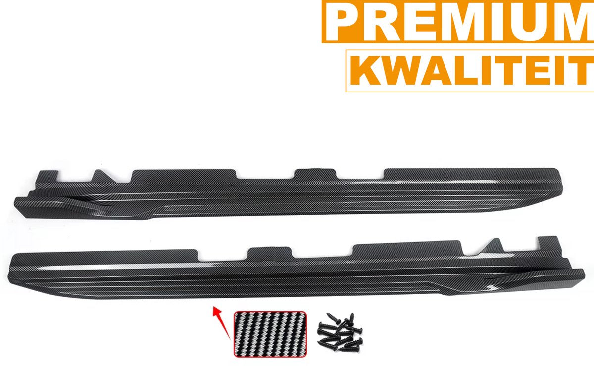 Side Rokken Splitter Uitbreiding - Carbon Look - Voor BMW X3/X3M G01 & X4/X4M G02 (2018-2023) - Auto Accessoires