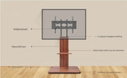 TV vloerstandaard vintage Tavien - VerrijdbaarVoor 32"-65" inch - Standaard statief universeel - In hoogte Verstelbaar