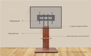 TV vloerstandaard vintage - VerrijdbaarVoor 32"-65" inch - Standaard statief universeel - In hoogte Verstelbaar