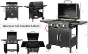 Propaangas BBQ-Grill met 3 Branders - Gas barbecue - Gietijzeren Roosters, Impulsontsteking & Thermometer