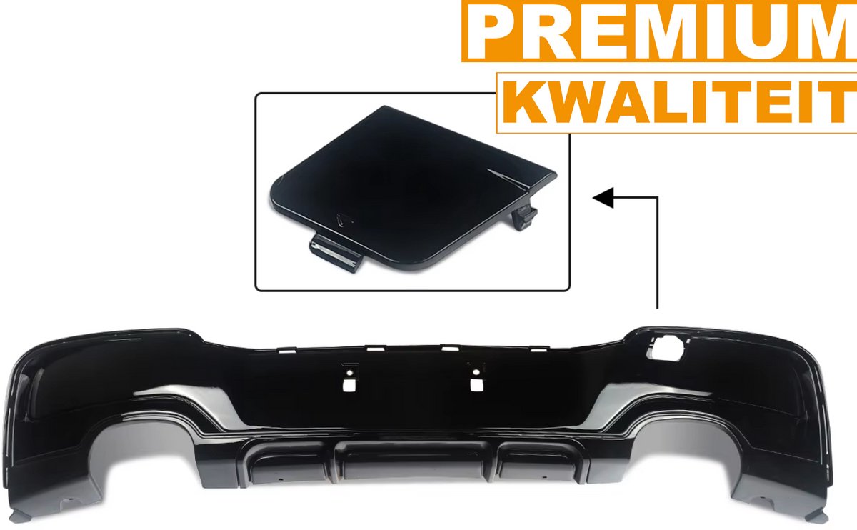 Achterbumper - Voor BMW 1-Serie F20/F21 PRE-LCI 2011-2015 - Auto accessoires - Diffuser - Quad uitlaat - Gloss Zwart