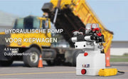 Hydraulische pomp - 12V - Dubbelwerkend - Dump trailer pomp lift - Heftruck - 4,5L reservoir - Voor heftoepassingen