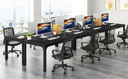 Computerbureau Milano - Voor 2 Personen - 200cm - Zwart - Voor thuis of werk - Hout en metaal