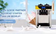 Commerciële Softijsmachine - IJsmaker 3 Smaken - 22-30L per Uur - Roomijsmachine